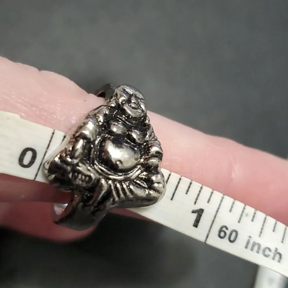 Silver tone Buddha ring size 9.25